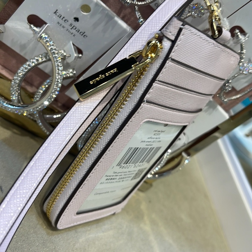 Kate Spade Madison Card Case Lanyard Pale Amethyst NWT - Picture 10 of 16